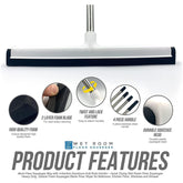 Floor Squeegee with 4 Piece Stainless Steel Handle